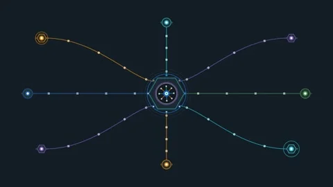 Dynamic Digital Hub Connectivity Animation 動画素材 343894022