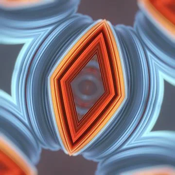 Dynamic digital illustration with undulating symmetrical elements. 3d render 스톡 일러스트