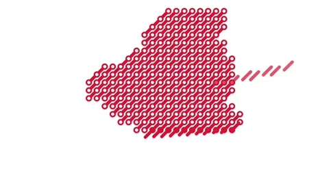 Dynamic Digital Motion Assembles the Map of Algeria Video stock 323610483