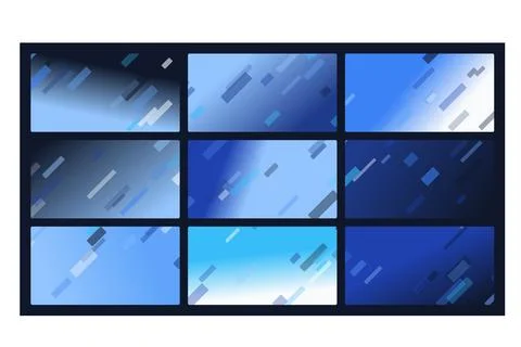 Dynamic Digital Patterns Featuring an Array of Blue Gradient Abstract Backg.. Stockillustratie