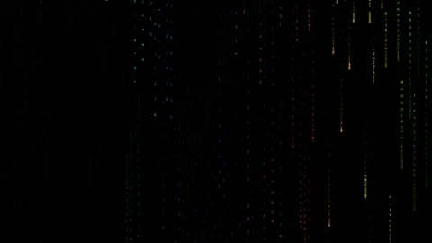 Dynamic Digital Rain: Evolving Matrix-Style Data Stream on Black 库存影片 339181084