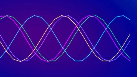 Dynamic digital sine wave animation for sound, frequency, or data visualizati Stock Footage 336886560