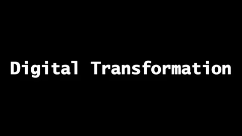 Dynamic digital transformation text animation with glitch effects with 库存影片 344634727