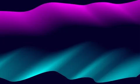 Dynamic digital wave pattern with flowing neon purple and cyan gradient curve Stockillustratie