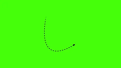 Dynamic Directional green screen arrow dotted animation for overlays. Video stock 313176193