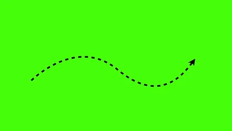 Dynamic Directional green screen arrow twisted dotted animation for overlays. Stock Footage 313176277