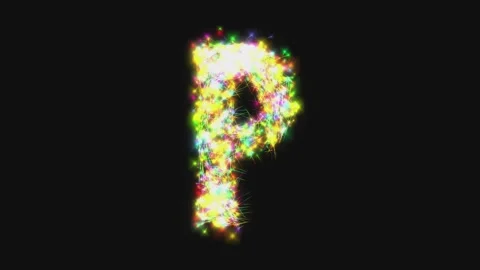 Dynamic Display of Alphabet Letter 'P': A Vibrant Journey from Particle Stock Footage 274180894