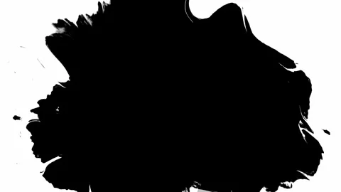 A dynamic display of black ink splatter beautifully contrasts against a white Stock Footage 306324323