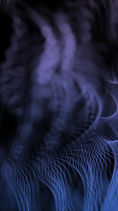 Dynamic display of fluid shapes and intricate designs showcasing deep blue Stock Footage 311340394