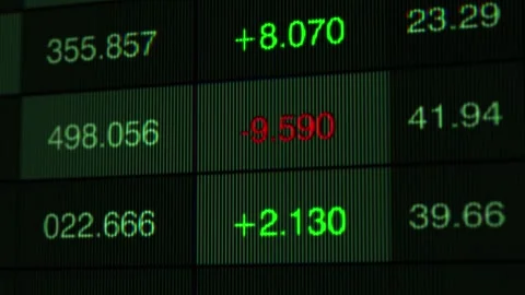 Dynamic Display of Numerical Data - Stock Market Analysis with Color-Coded Stock Footage 341526696