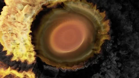 The dynamic display of plasma and spectacular combustion eruption. Vidéo 275225086