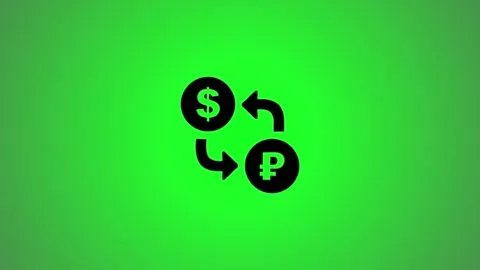 Dynamic dollar to ruble currency exchange animation illustrates financial t.. Видео 346491090