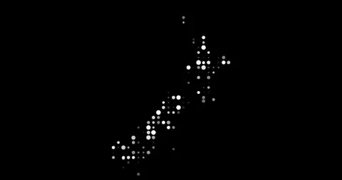 Dynamic Dots Create New Zealand Geographic Animation Stock Footage 320965342