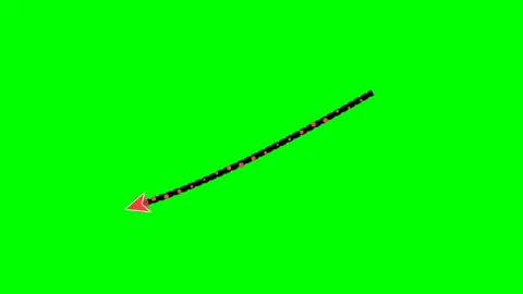 Dynamic dotted trail arrow Green Screen Lower Third Stock Footage 345222191