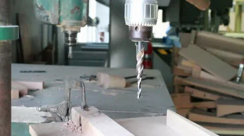 Dynamic Drill Tracking Shot of Two Drill Bits Stock Footage 10790420