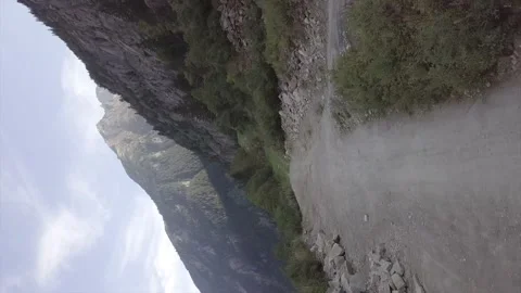 Dynamic drone flight in the mountains.(vertical video) Stock Footage 149107852
