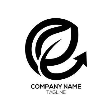 Dynamic Eco Leaf Arrow Logo Design with Upward Growth Stock Illustration
