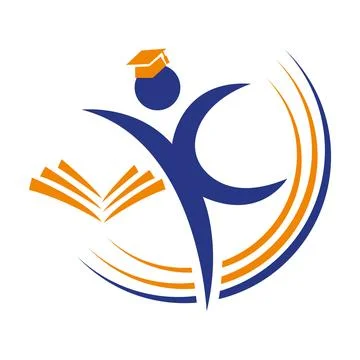 Dynamic Education Logo with Book and Graduation Cap for Schools and Institutions Stock Illustration