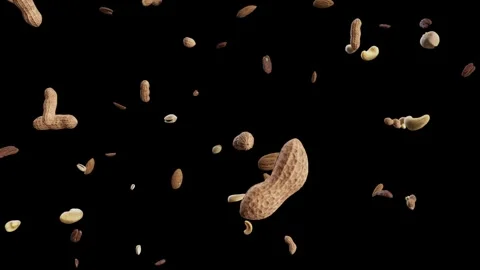 Dynamic effect of nuts exploding Stock Footage 319987410