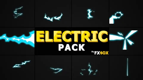 Dynamic Electric Elements and Transitions Pack Stock Footage 130916518