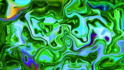 Dynamic Electric Green and Cyan Fluid Marble 動画素材 340940702