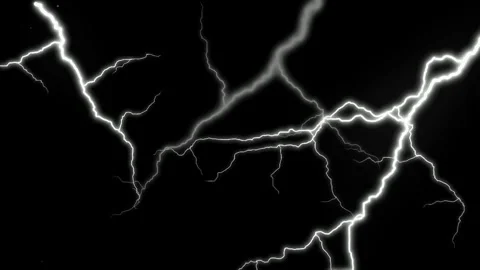 Dynamic electric lightning bolt effects with glowing blue particle energy Stock Footage 345213495