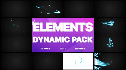 Dynamic Elements and Transitions Pack Stock Footage 131051034