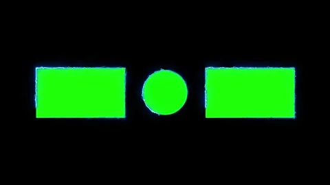 Dynamic end screen animation with green screen placeholders and glowing out.. Stock Footage 333032361