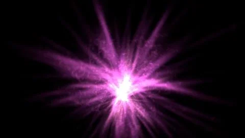 Dynamic energy burst radiating vibrant purple light against a stark black 스톡 일러스트