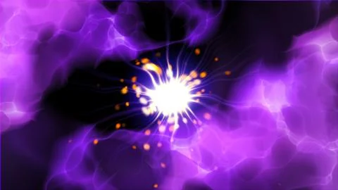Dynamic energy field with flashes, bright stormy background, 3d render computer Stock Illustration