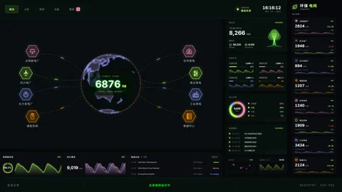 Dynamic energy management interface for smart grid energy management and re.. Video stock 334656676