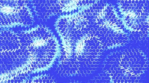 Dynamic Energy Pulse Wave Animation with hexagonal mesh Stock Footage 288120081