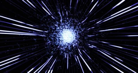 Dynamic energy tunnel with glowing moving neon rays and particles. Stock Footage 168558421