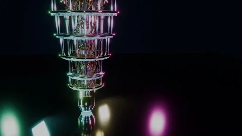 Dynamic Entrance Sweep On Cyber Quantum Mainframe, 4K Stock Footage 345541625