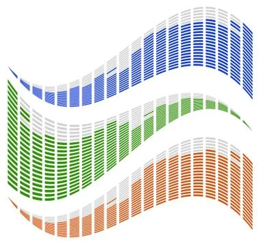 Dynamic EQ, equalizer elements for music related concepts Stock Illustration