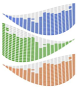 Dynamic EQ, equalizer elements for music related concepts Illustrazione stock