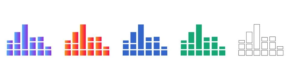 Dynamic Equalizer Sound Bar Icons Stock Illustration