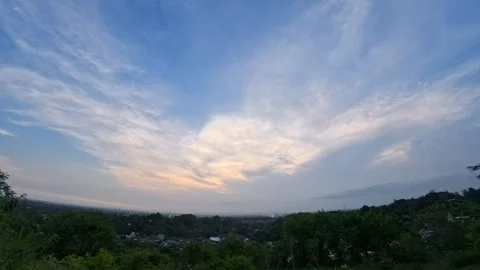 Dynamic Evening Cloud Timelapse with Dramatic Sky at Sunset Stock Footage 334638931