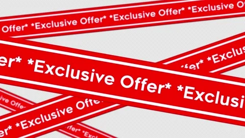 Dynamic Exclusive Offer Message on Red Ribbons 動画素材 331566279