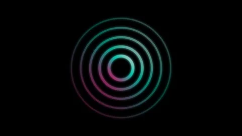 Dynamic expanding and contracting concentric circles with a vibrant teal to.. Stock Footage 340517732