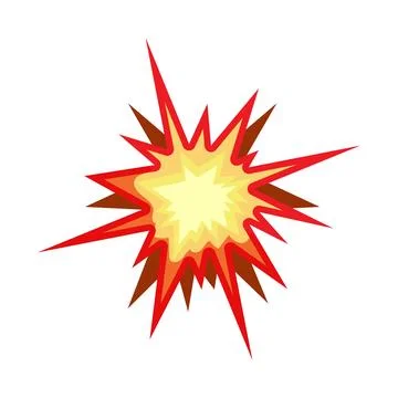 Dynamic explosion bursting energy flash cartoon style Stock Illustration