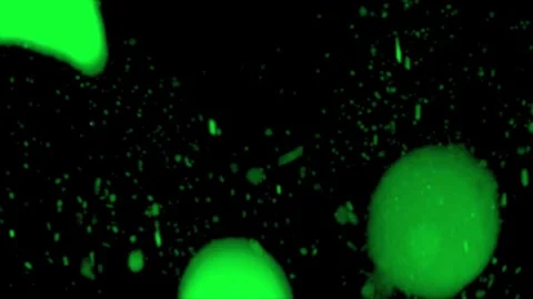 Dynamic explosion of green glass shards for special effects Видео 302481738