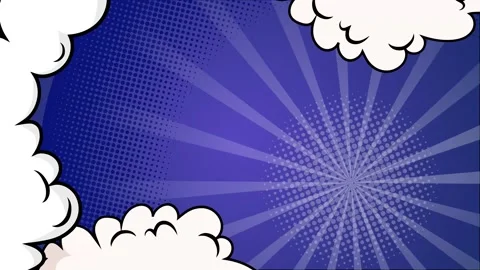 Dynamic explosive elements in a vibrant comic style background seamless 4k video Stock Footage 293041213