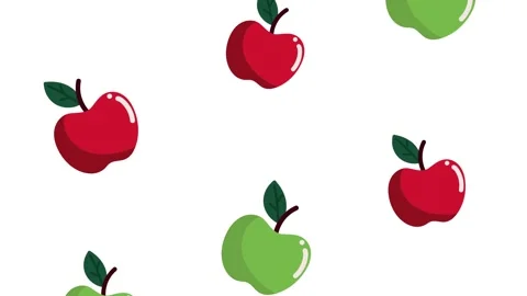 Dynamic falling red and green apples motion background footage. Video stock 339062733
