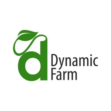 Dynamic farm initial letter d with leaf logo concept design template Stock Illustration