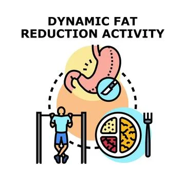 Dynamic fat reduction activity for health and wellness Stock Illustration