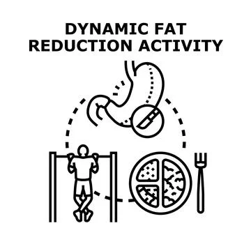 Dynamic fat reduction activity for health and wellness Stock Illustration