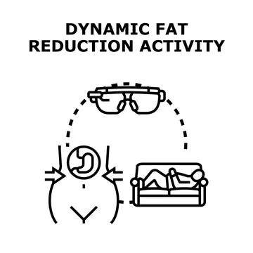 Dynamic fat reduction activity with virtual reality interface Stock Illustration