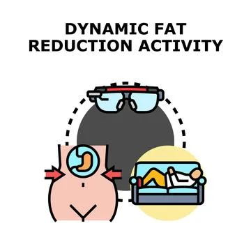 Dynamic fat reduction activity with virtual reality interface Stock Illustration