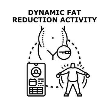 Dynamic fat reduction activity for weight loss concept Stock Illustration